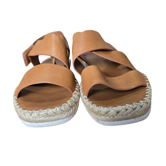 VINCE Tenison Brown Leather Sandals espadrilles size 9.5 - Picture 4 of 10